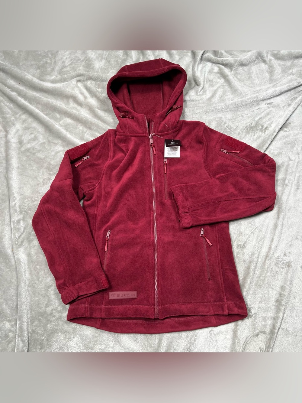 NWT Baerskin Signature Fleece Hoodie Mens S Red Full Zip Tactical Outdoors